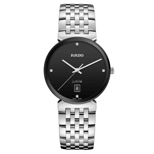 Rado Florence Classic Diamonds quartz watch black dial steel bracelet 38 mm