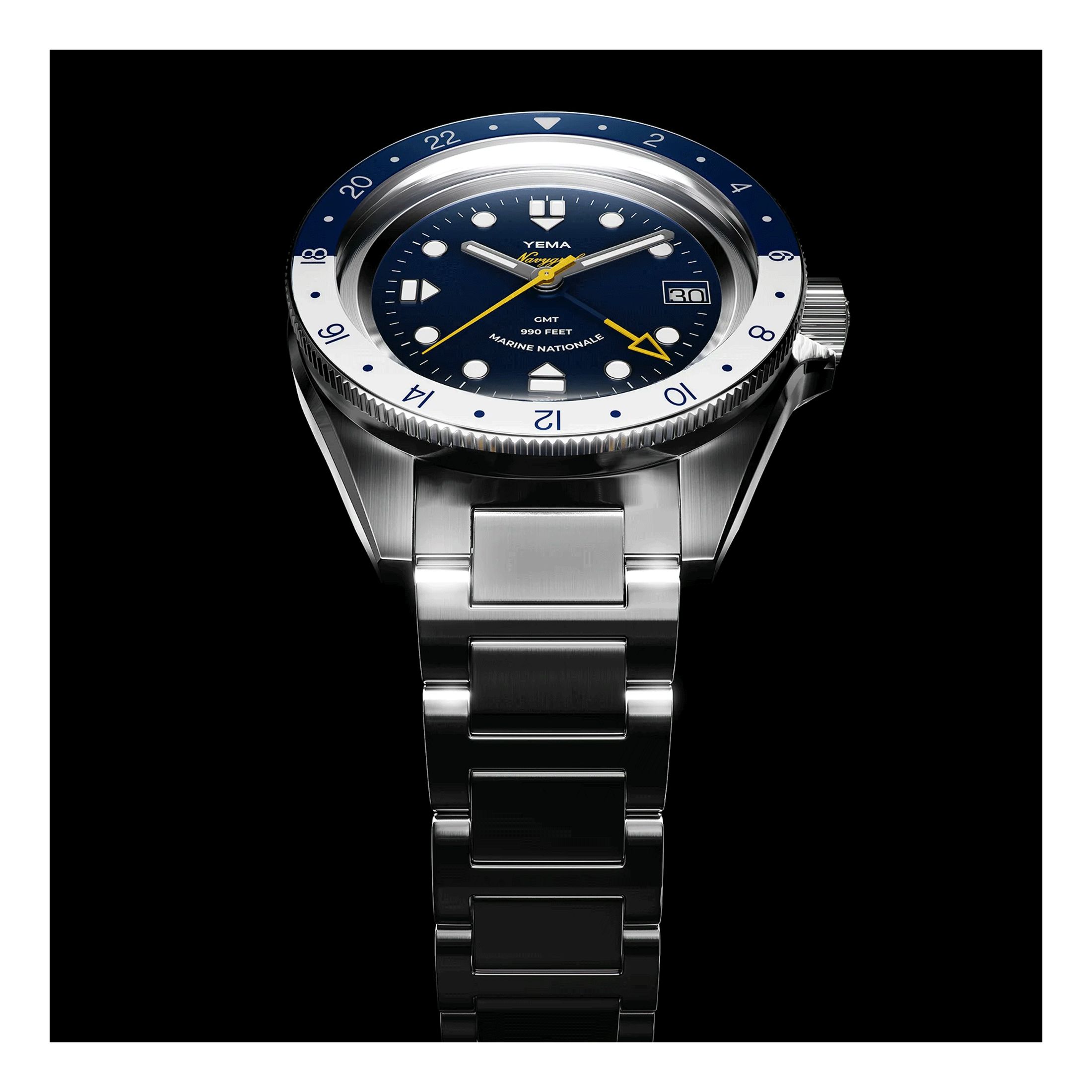 Yema Navygraf Marine Nationale GMT auto Watch YNAV23MN