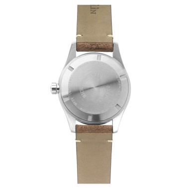 Montre Michel Herbelin Trophy Inland automatique cadran gris météorite bracelet cuir vieilli 42 mm