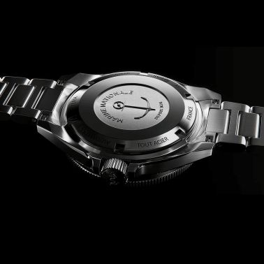 Montre Yema Navygraf Marine Nationale GMT automatique cadran bleu bracelet caoutchouc noir 38,5 mm YNAV23MN-GRBS