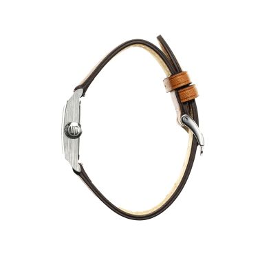 Lip Churchill C18 quartz silver dial brown leather strap 21 x 21 mm