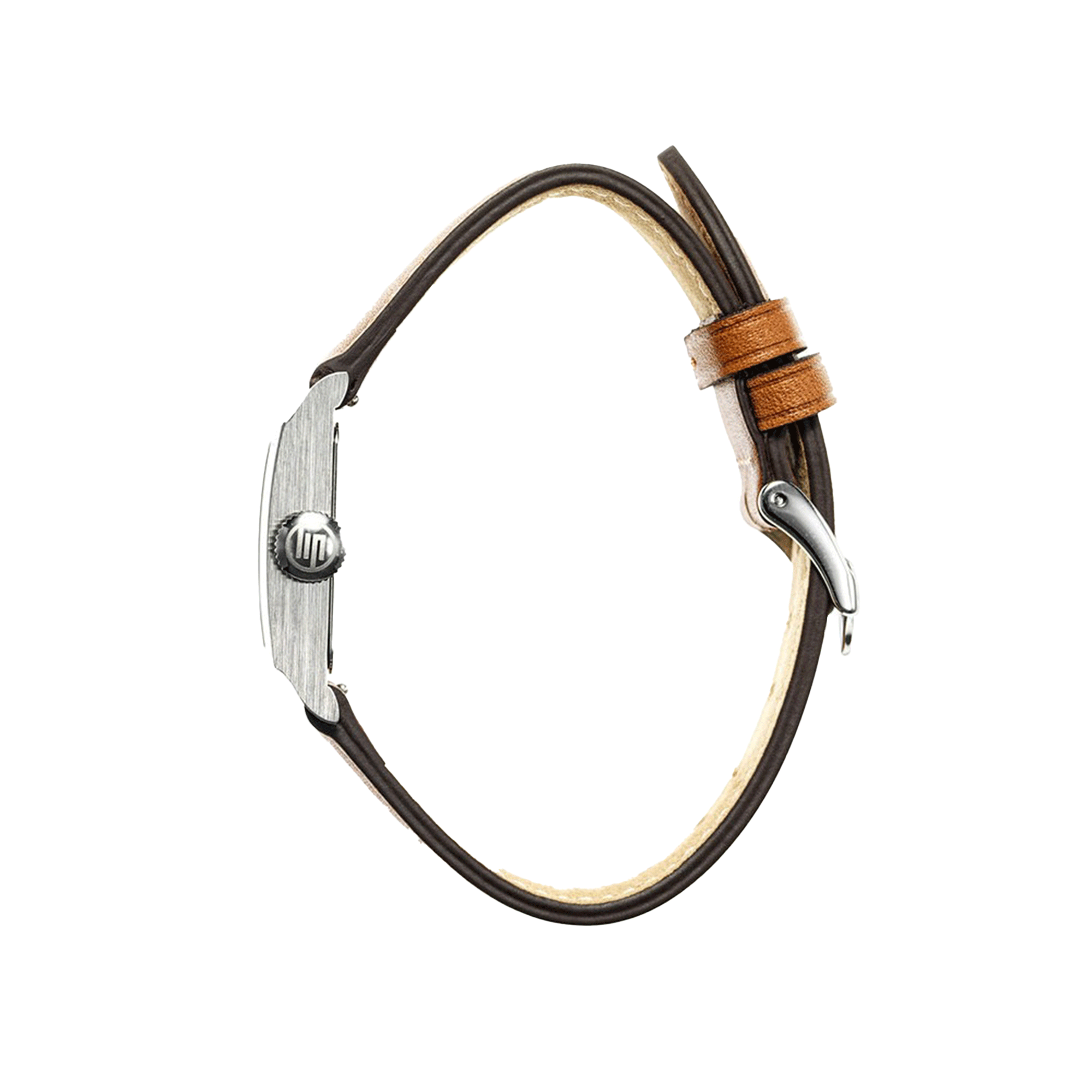 Lip Churchill C18 quartz silver dial brown leather strap 21 x 21 mm