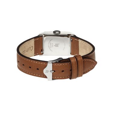 Lip Churchill C18 quartz silver dial brown leather strap 21 x 21 mm
