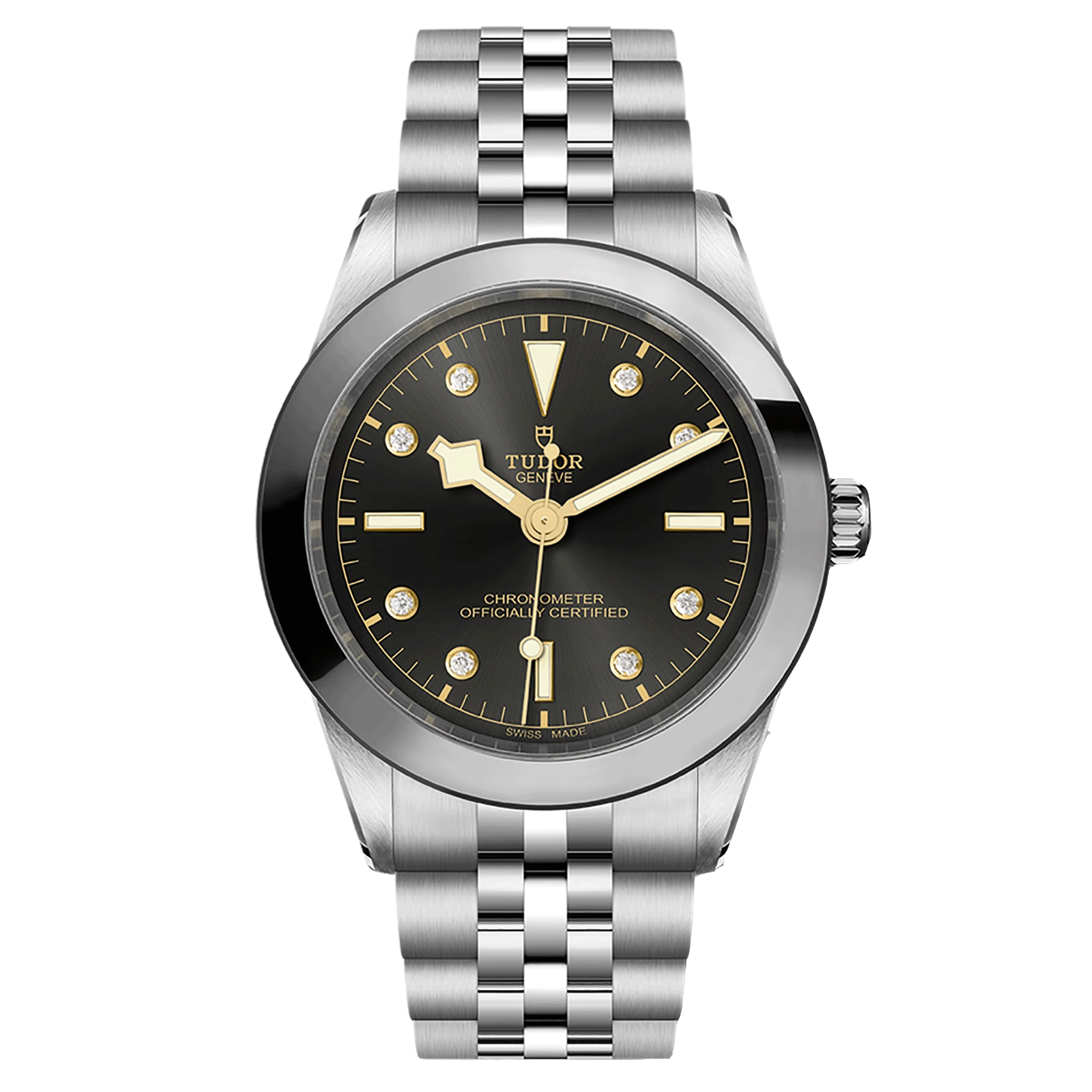 Tudor Black Bay 39 COSC automatic watch with diamond markers anthracite dial steel bracelet 39 mm