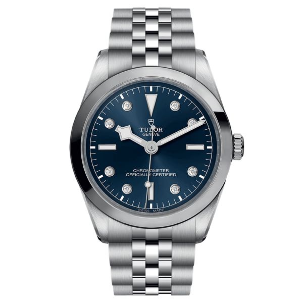 Tudor Black Bay 36 COSC automatic watch with diamond markers blue dial steel bracelet 36 mm M79640-0005