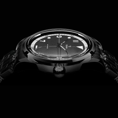 Yema Urban Field mechanical watch black dial steel bracelet 20 cm Bonklip 37,5 mm YFLD23-37-AM3S