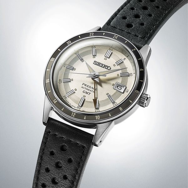 Montre Seiko Presage Style 60 s GMT cadran argent SSK011J1 Lepage
