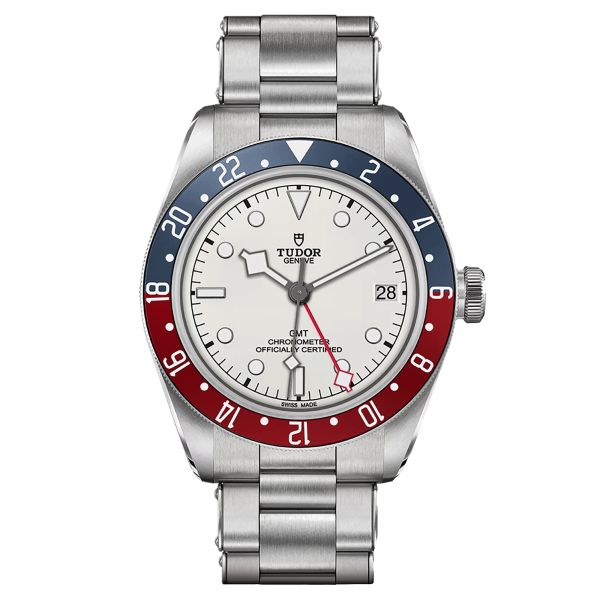 Tudor Black Bay GMT automatic watch "Pepsi" bezel opaline dial steel bracelet 41 mm