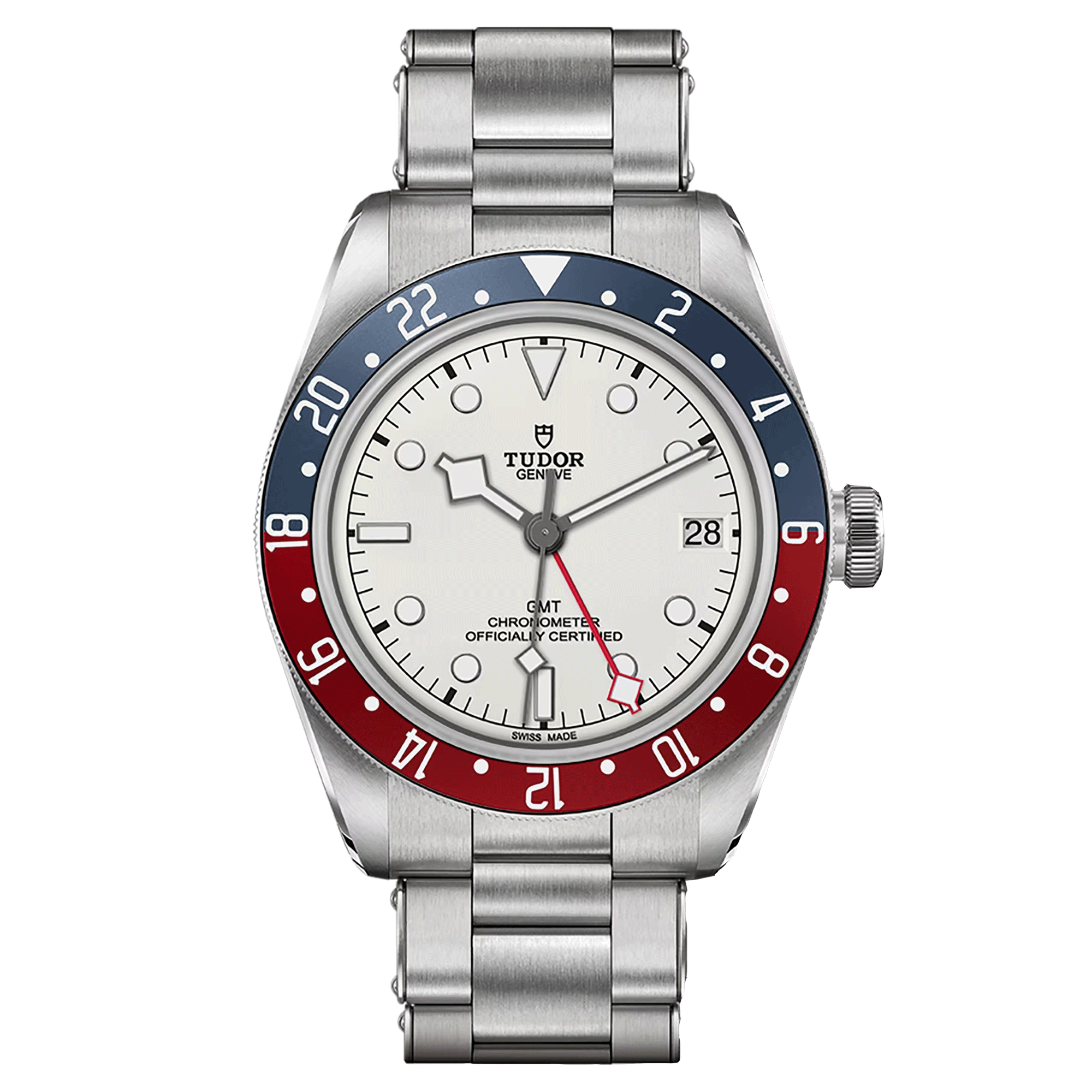 Montre Tudor Black Bay GMT automatique lunette "Pepsi" cadran opalin bracelet acier 41 mm M79830RB-0010
