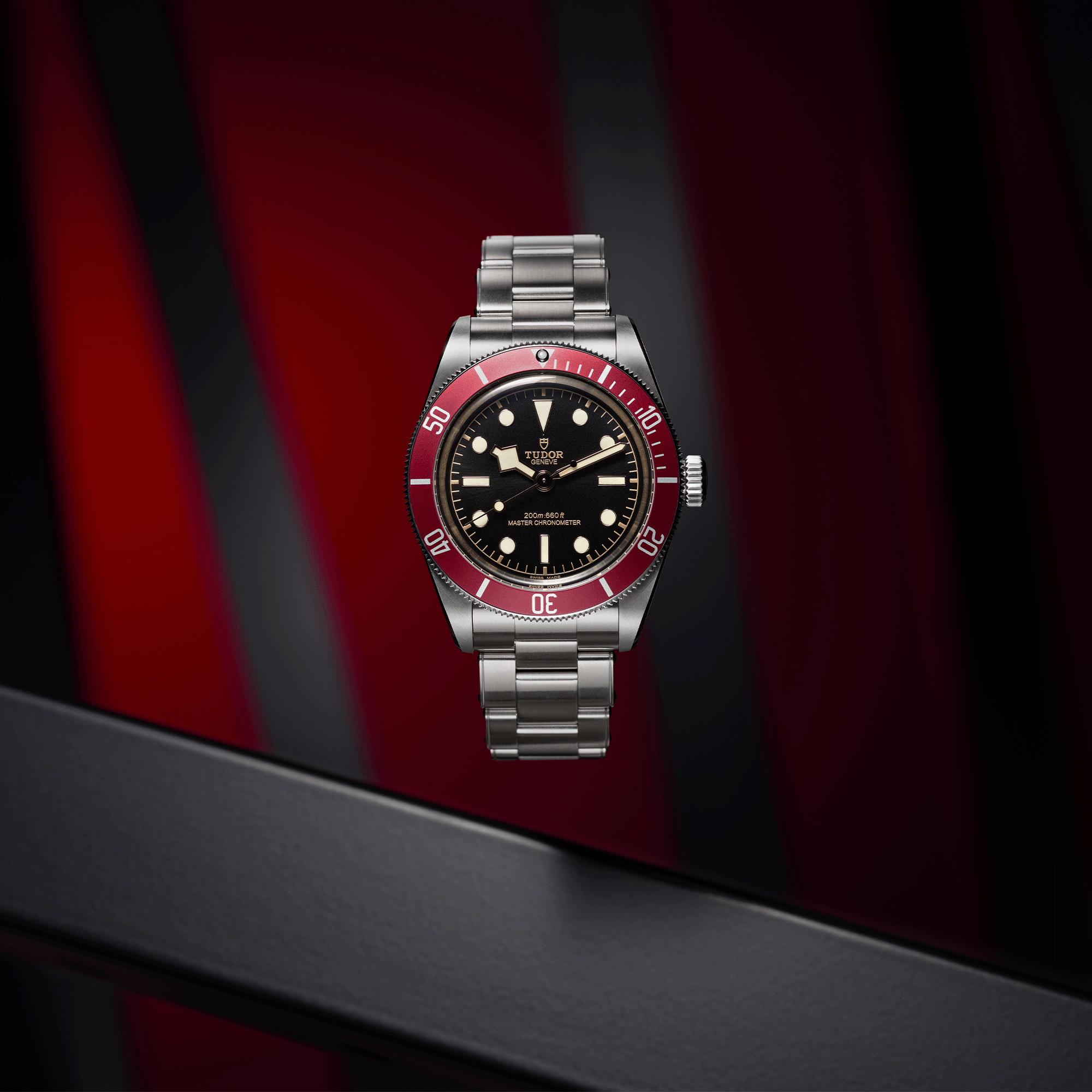 Montre Tudor Black Bay METAS lunette bordeaux automatique cadran noir bracelet acier 3 mailles 41 mm M7941A1A0RU-0001