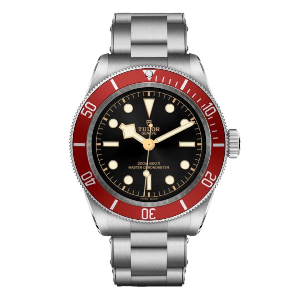 Tudor Black Bay METAS automatic burgundy bezel black dial steel bracelet 3 links 41 mm