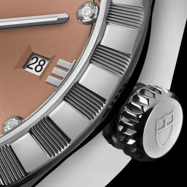 Montre Tudor Royal automatique index diamants cadran saumon bracelet acier 38 mm M28500-0009