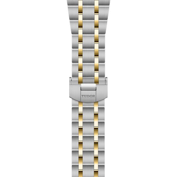 Montre Tudor Royal automatique lunette or jaune index diamants cadran chocolat bracelet acier et or jaune 38 mm M28503-0008