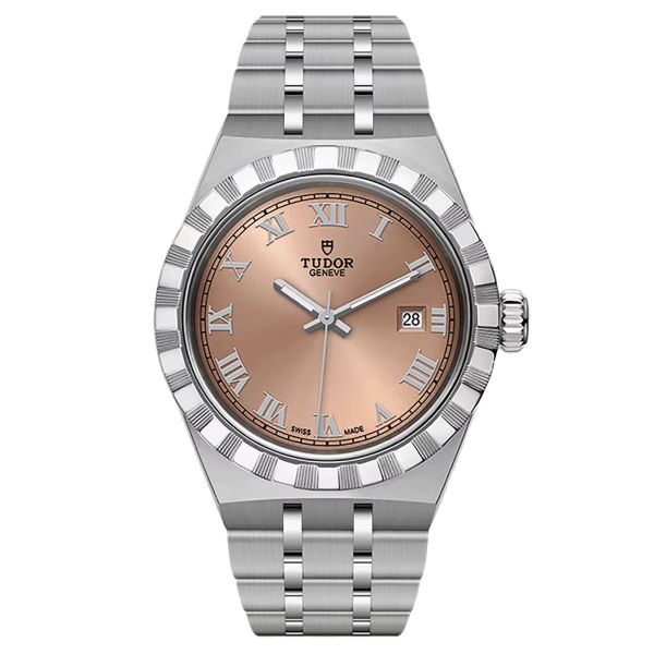 Tudor Royal automatic watch salmon dial steel bracelet 28 mm