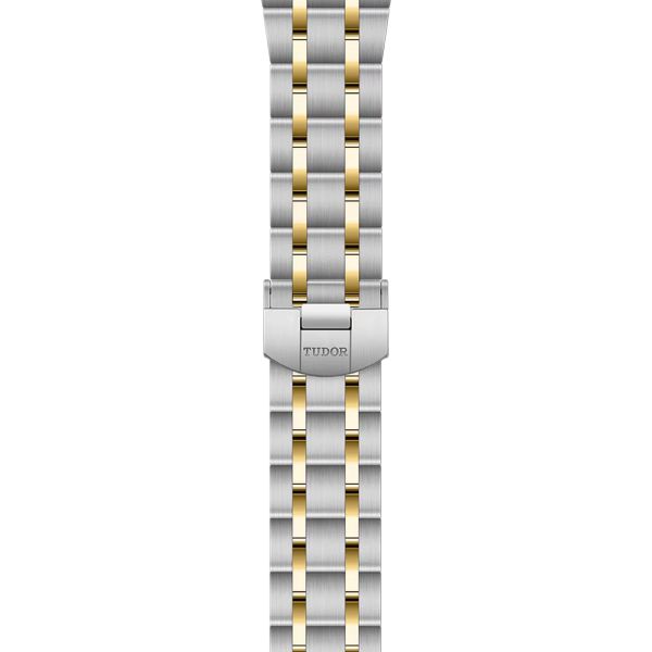 Montre Tudor Royal automatique lunette or jaune cadran chocolat bracelet acier et or jaune 34 mm M28403-0008