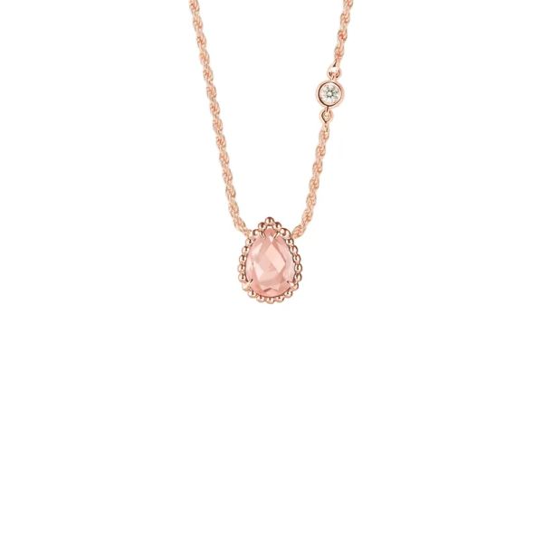 Boucheron Serpent Bohème XS motif necklace in rose gold and pink quartz