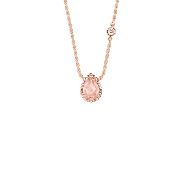 Collier Boucheron Serpent Bohème motif XS en or rose et quartz rose JPN00677