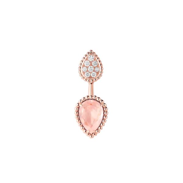 Boucheron Serpent Bohème S and XS motif earring in rose gold and pink quartz