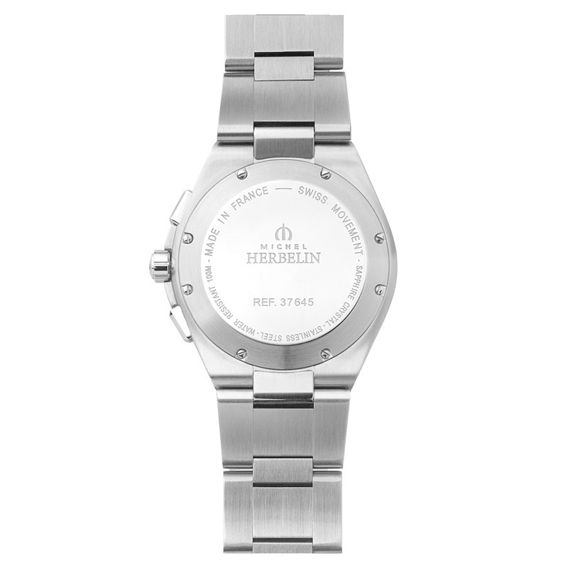 Montre Michel Herbelin Cap Camarat quartz chronographe cadran bleu bracelet acier 42 mm