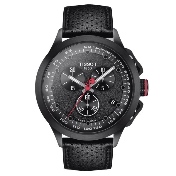 Montre Tissot T-Race Cycling Giro d'Italia 2022 Special Edition quartz cadran noir bracelet cuir noir 45 mm T135.417.37.051.01