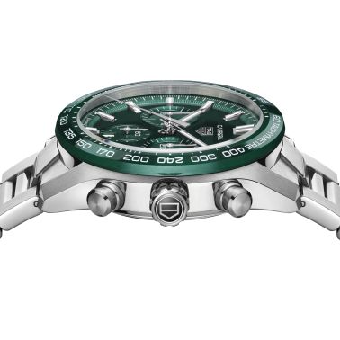 TAG Heuer Carrera Chronograph automatic watch green dial steel bracelet 44 mm