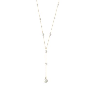 Collier Claverin Pearl Drop en or jaune et perles blanches