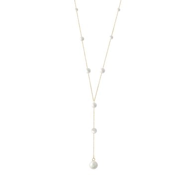Collier Claverin Pearl Drop en or jaune et perles blanches
