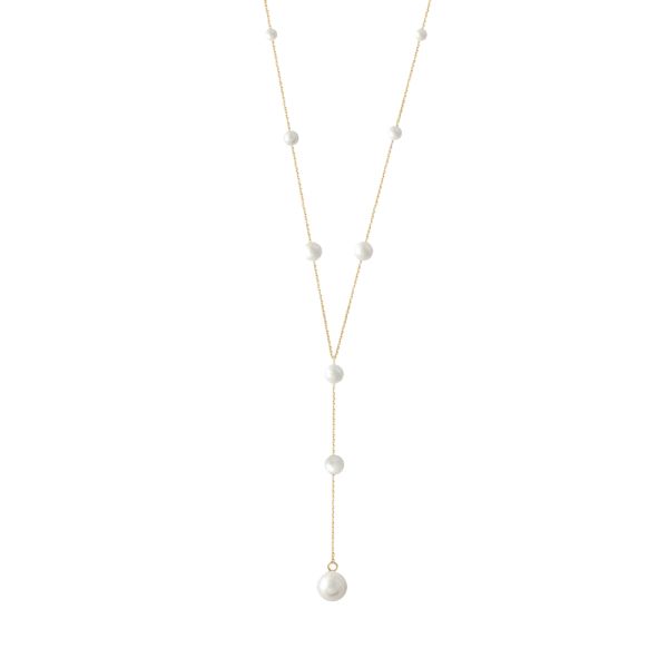 Collier Claverin Pearl Drop en or jaune et perles blanches