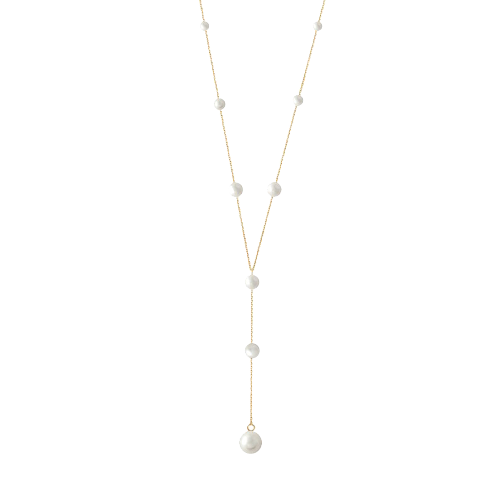 Collier Claverin Pearl Drop en or jaune et perles blanches