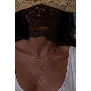 Collier Claverin Pearl Drop en or jaune et perles blanches