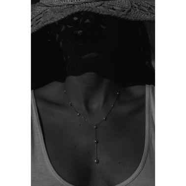 Claverin Pearl Drop Necklace in White Gold and White Pearls