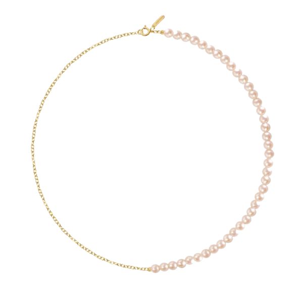 Collier Claverin Rock'N'Pearls en or jaune et perles roses
