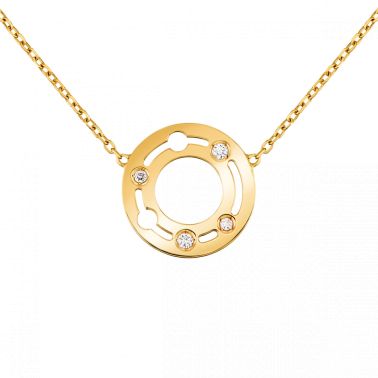 Pulse dinh van necklace in yellow gold and diamonds