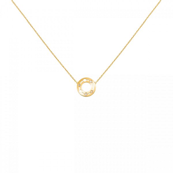 Pulse dinh van necklace in yellow gold and diamonds