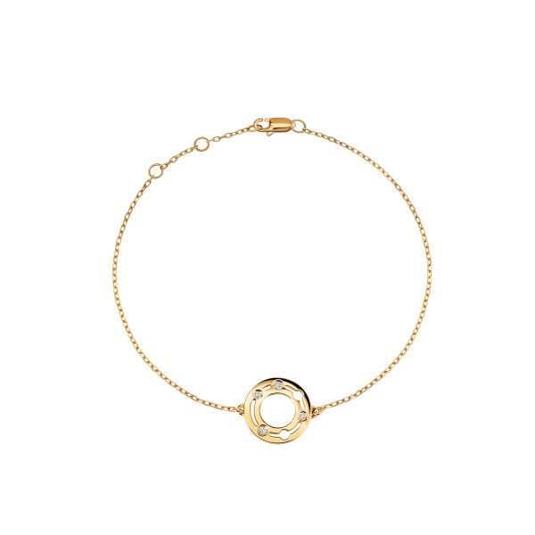 Pulse dinh van bracelet in yellow gold and diamonds