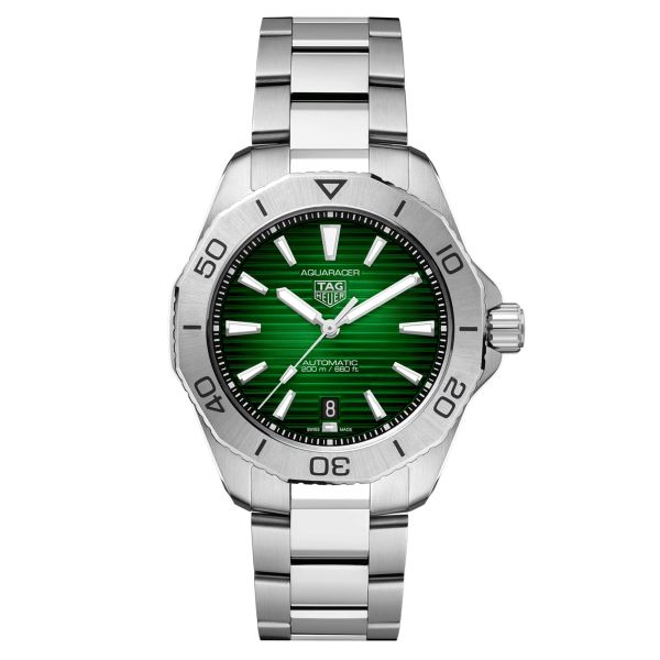 TAG Heuer Aquaracer Professional 200 automatic watch green dial steel bracelet 40 mm