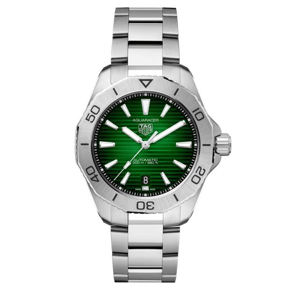 TAG Heuer Aquaracer Professional 200 automatic watch green dial steel bracelet 40 mm WBP2115.BA0627