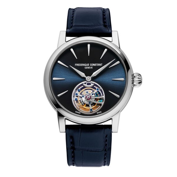 Frederique Constant Classic Tourbillon Manufacture automatic blue dial leather strap 42 mm