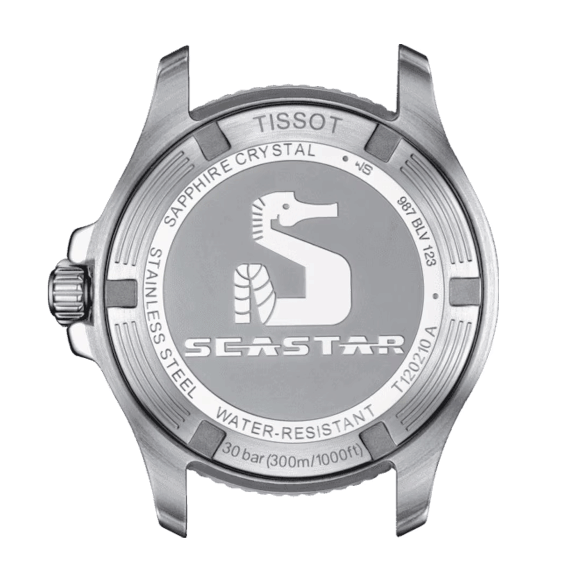 Tissot Seastar 1000 quartz watch diamond markers white mother of pearl dial white rubber strap 36 mm