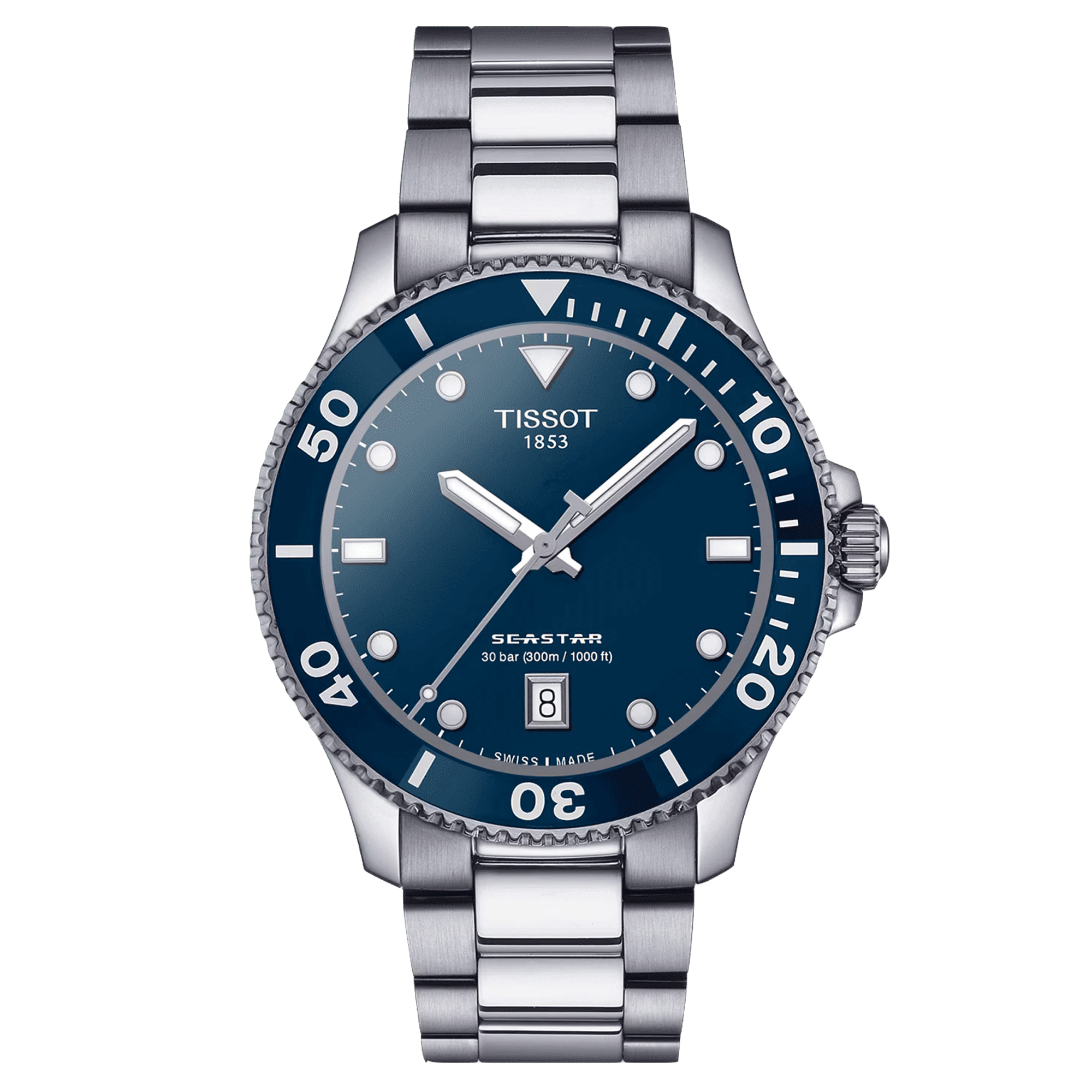Montre Tissot Seastar 1000 quartz cadran bleu bracelet acier 40 mm T120.410.11.041.00