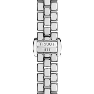 Montre Tissot T-Lady Lovely Square quartz cadran bleu bracelet acier 20 mm T058.109.11.041.01