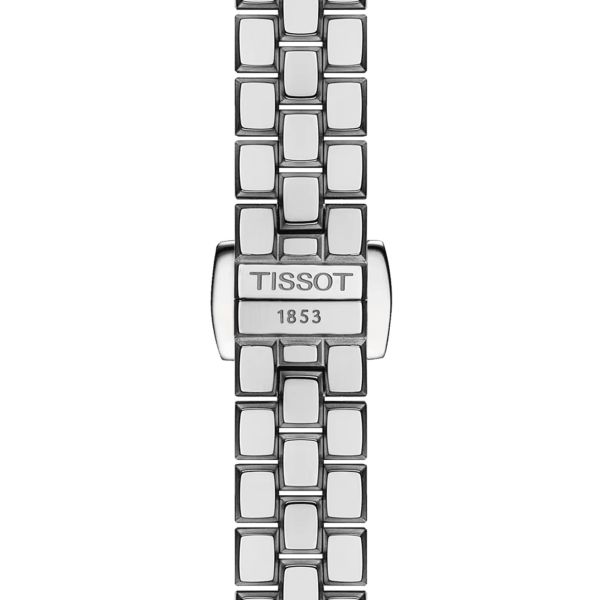 Montre Tissot T-Lady Lovely Square quartz cadran bleu bracelet acier 20 mm T058.109.11.041.01
