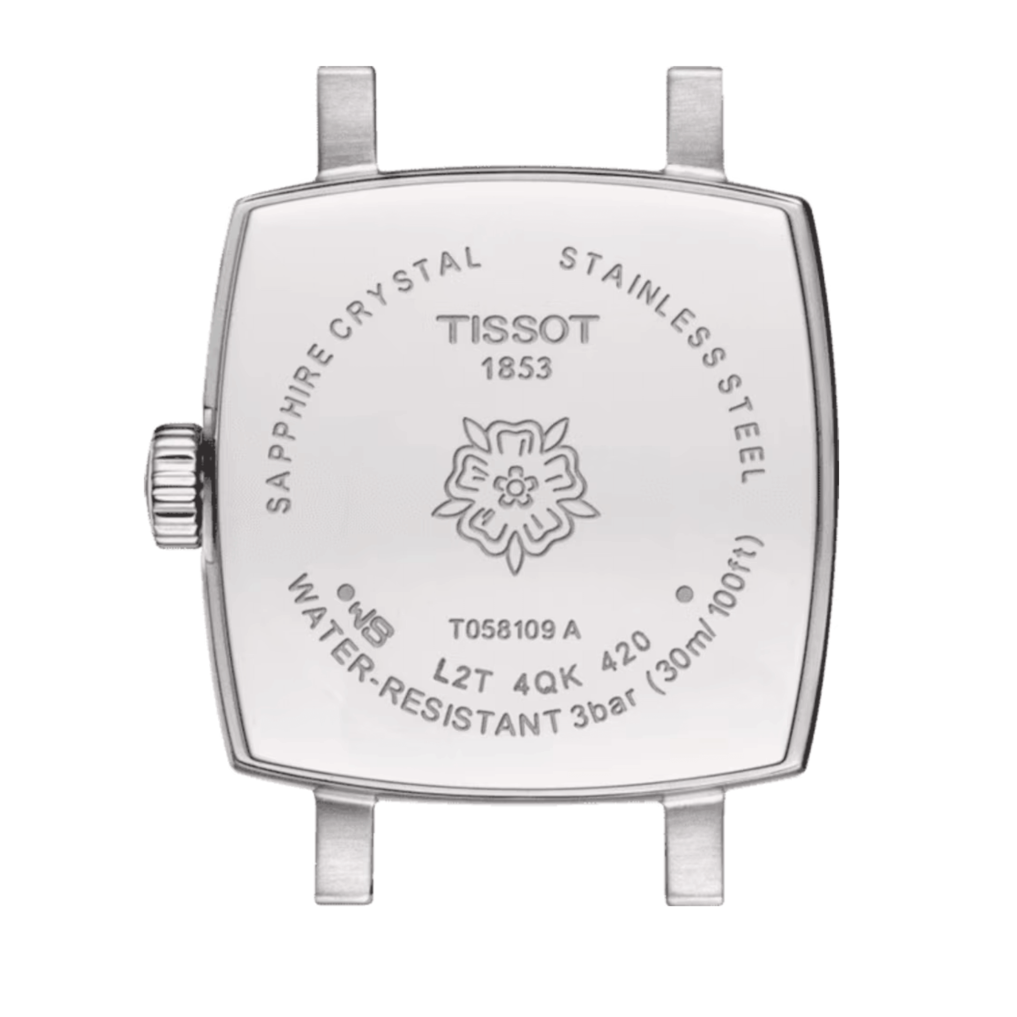 Montre Tissot T-Lady Lovely Square quartz cadran bleu bracelet acier 20 mm T058.109.11.041.01