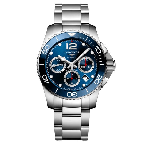 Montre Longines Hydroconquest Chronographe automatique cadran bleu bracelet acier 41 mm