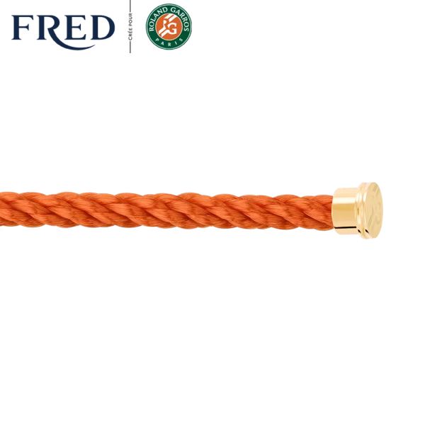 Câble Fred x Roland-Garros Force 10 Terracotta grand modèle en acier plaqué or jaune 6B1174