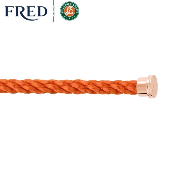 Câble Fred x Roland-Garros Force 10 Terracotta grand modèle en acier plaqué or rose 6B1175