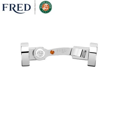 Fred Force 10 large model buckle in white gold and mandarin garnet