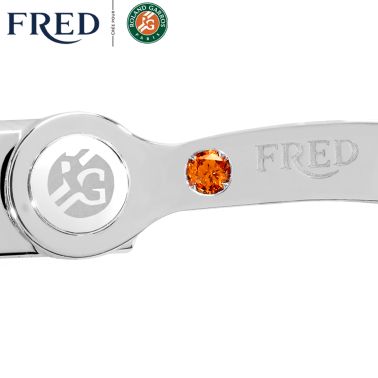 Fred Force 10 large model buckle in white gold and mandarin garnet
