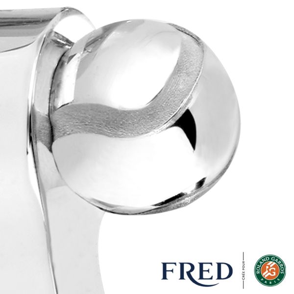 Fred Force 10 large model buckle in white gold and mandarin garnet