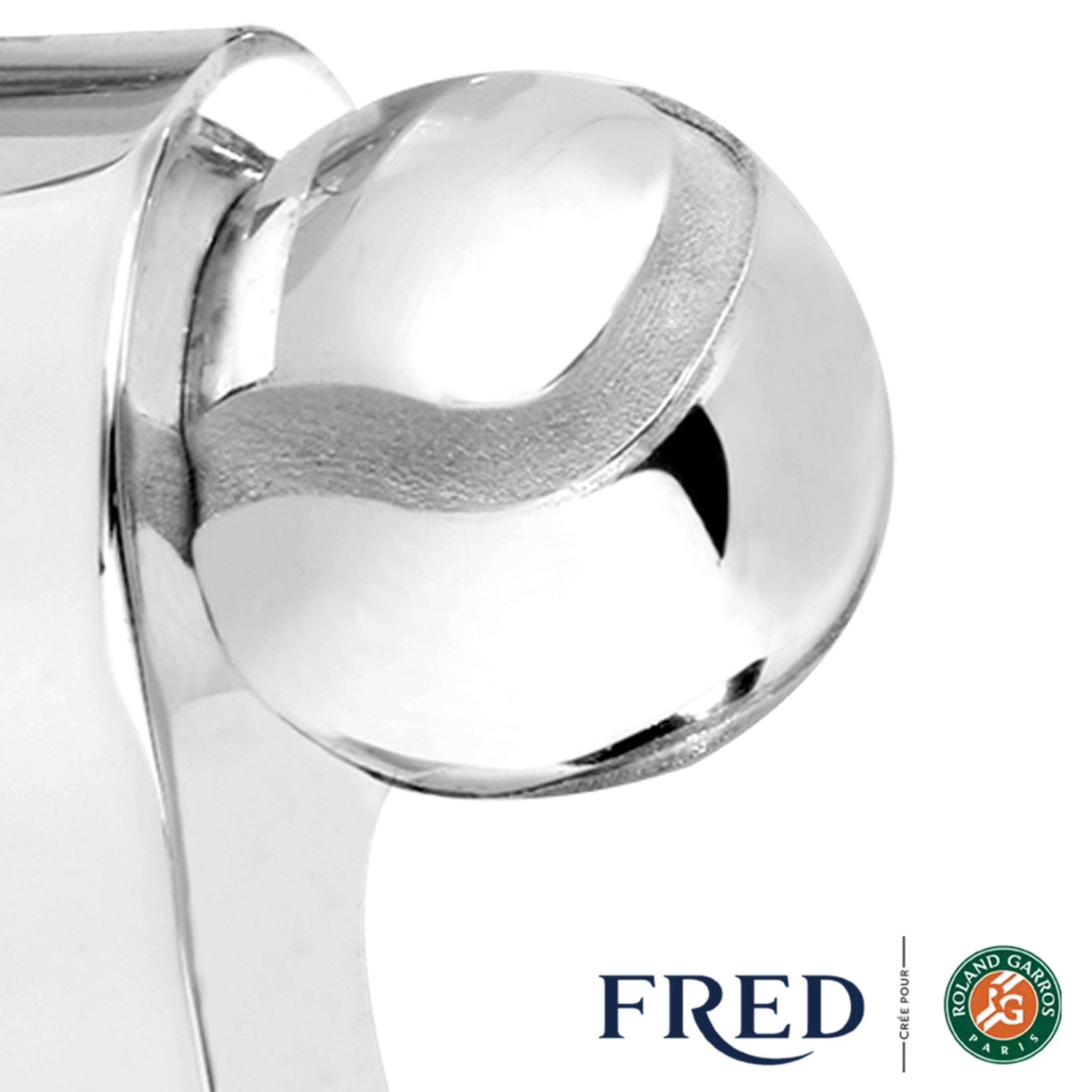 Fred Force 10 large model buckle in white gold and mandarin garnet